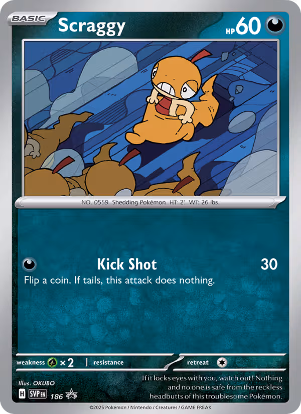 Scraggy 186/225 Pokemon card