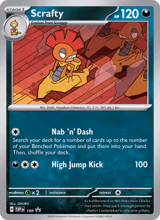 Scrafty 188/225 Pokemon card