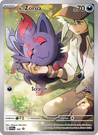 N's Zorua 189/225 Pokemon card