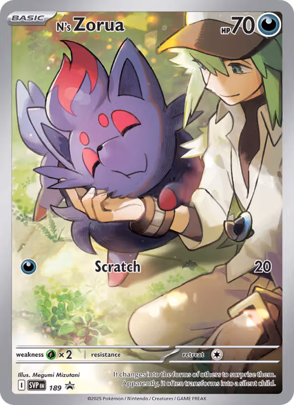 N's Zorua 189/225 Pokemon card