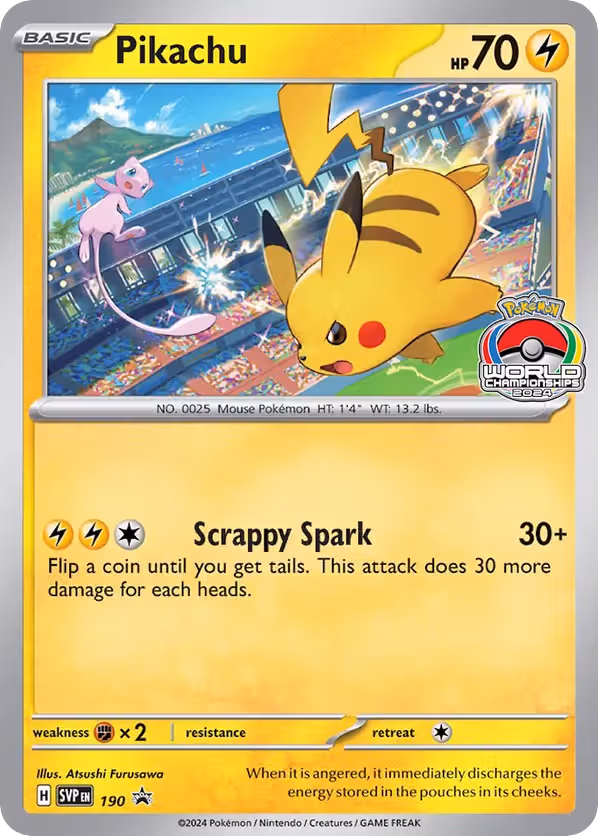 Pikachu 190/225 Pokemon card