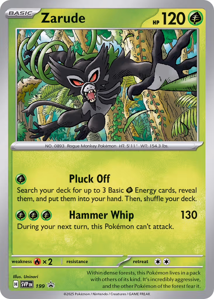 Zarude 199/225 Pokemon card