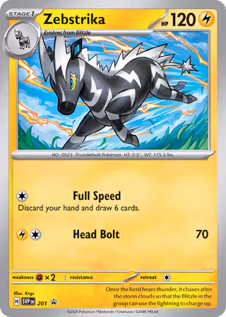 Zebstrika 201/225 Pokemon card