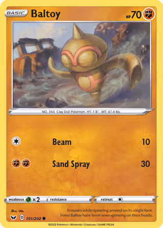 Baltoy 101/202 Pokemon card