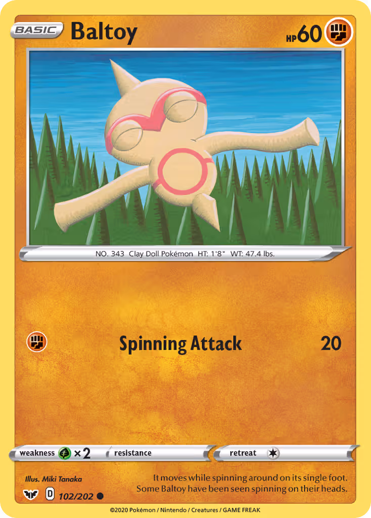 Baltoy 102/202 Pokemon card