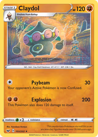 Claydol 103/202 Pokemon card