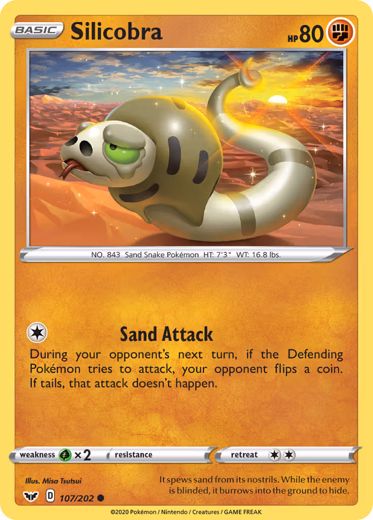 Silicobra 107/202 Pokemon card