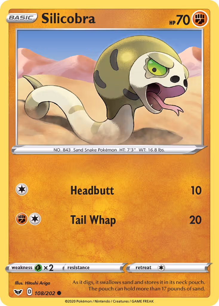Silicobra 108/202 Pokemon card