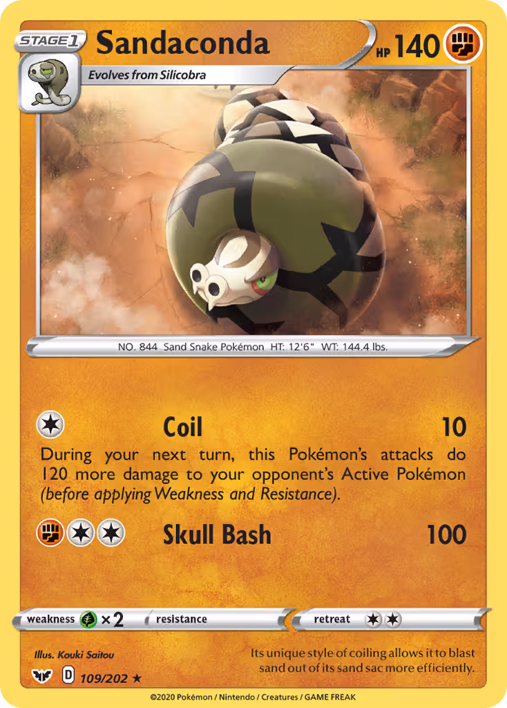 Sandaconda 109/202 Pokemon card
