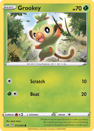 Grookey 11/202 Pokemon card