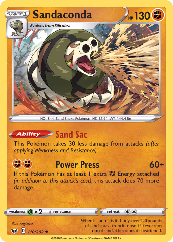Sandaconda 110/202 Pokemon card