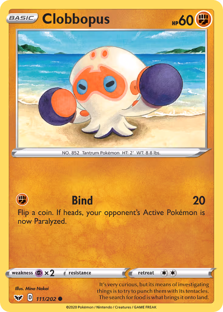 Clobbopus 111/202 Pokemon card