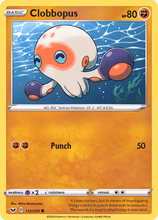 Clobbopus 112/202 Pokemon card