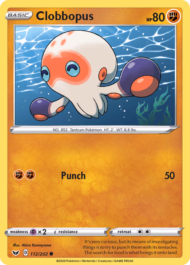 Clobbopus 112/202 Pokemon card