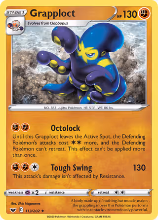 Grapploct 113/202 Pokemon card