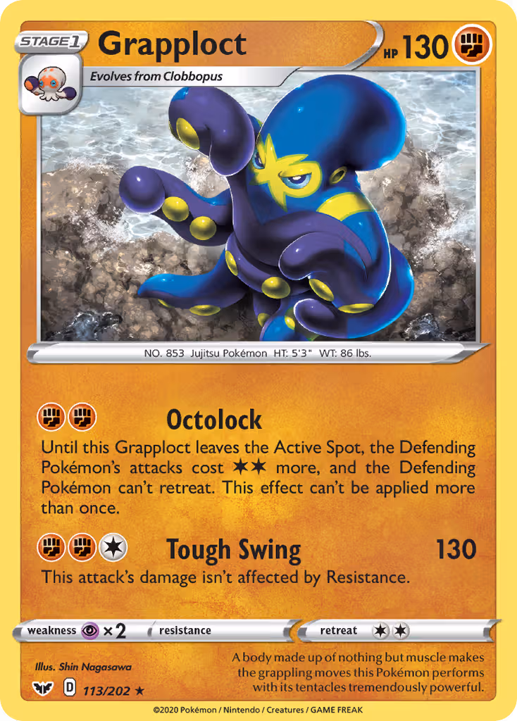 Grapploct 113/202 Pokemon card