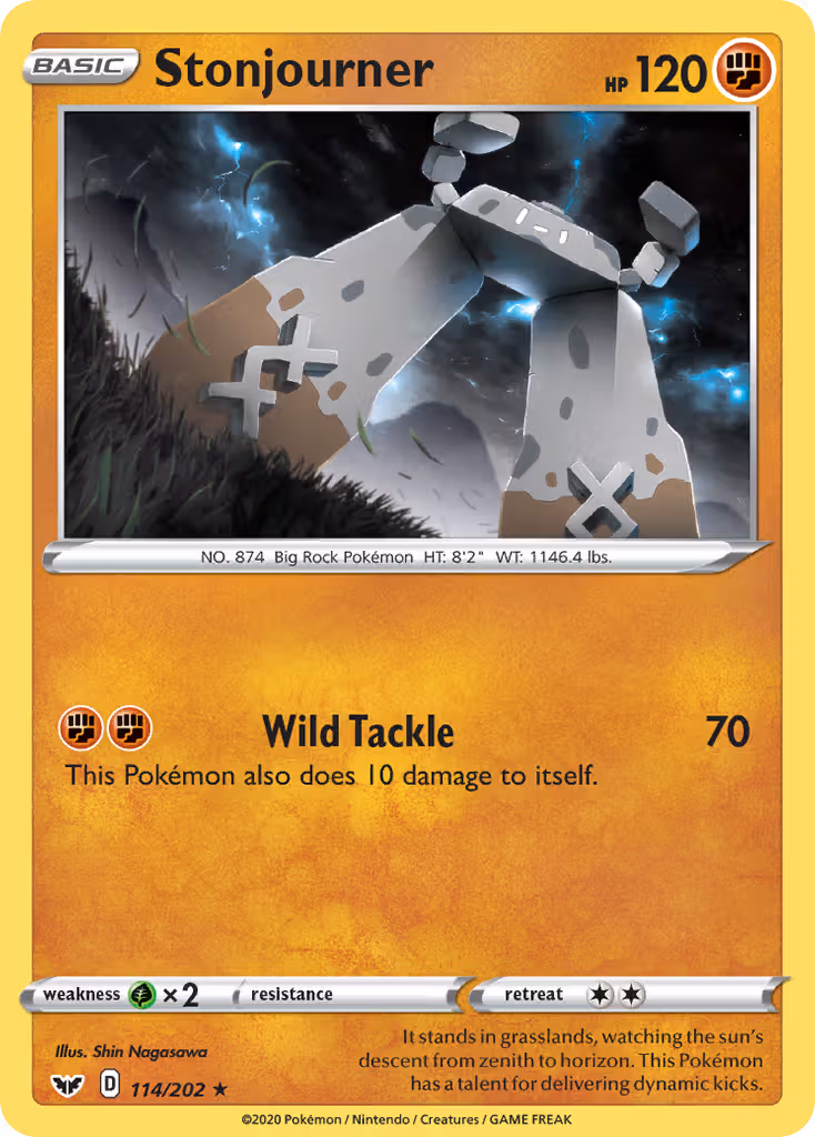 Stonjourner 114/202 Pokemon card