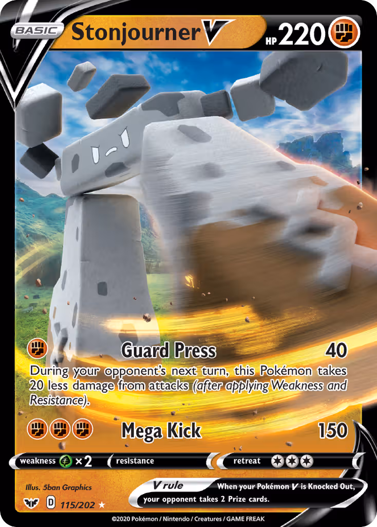 Stonjourner V 115/202 Pokemon card