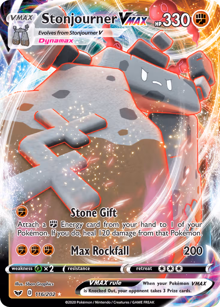 Stonjourner VMAX 116/202 Pokemon card