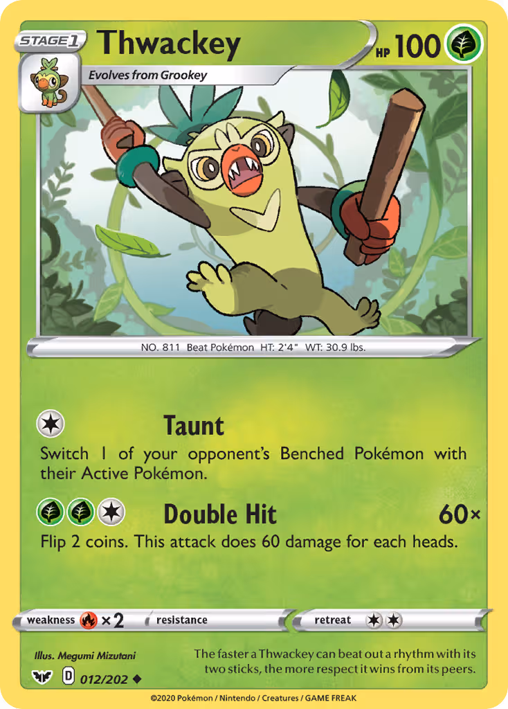 Thwackey 12/202 Pokemon card