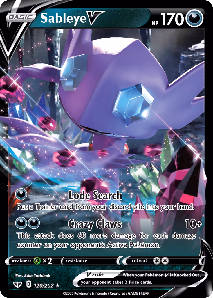 Sableye V 120/202 Pokemon card