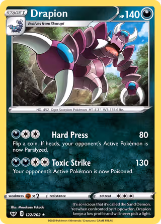 Drapion 122/202 Pokemon card