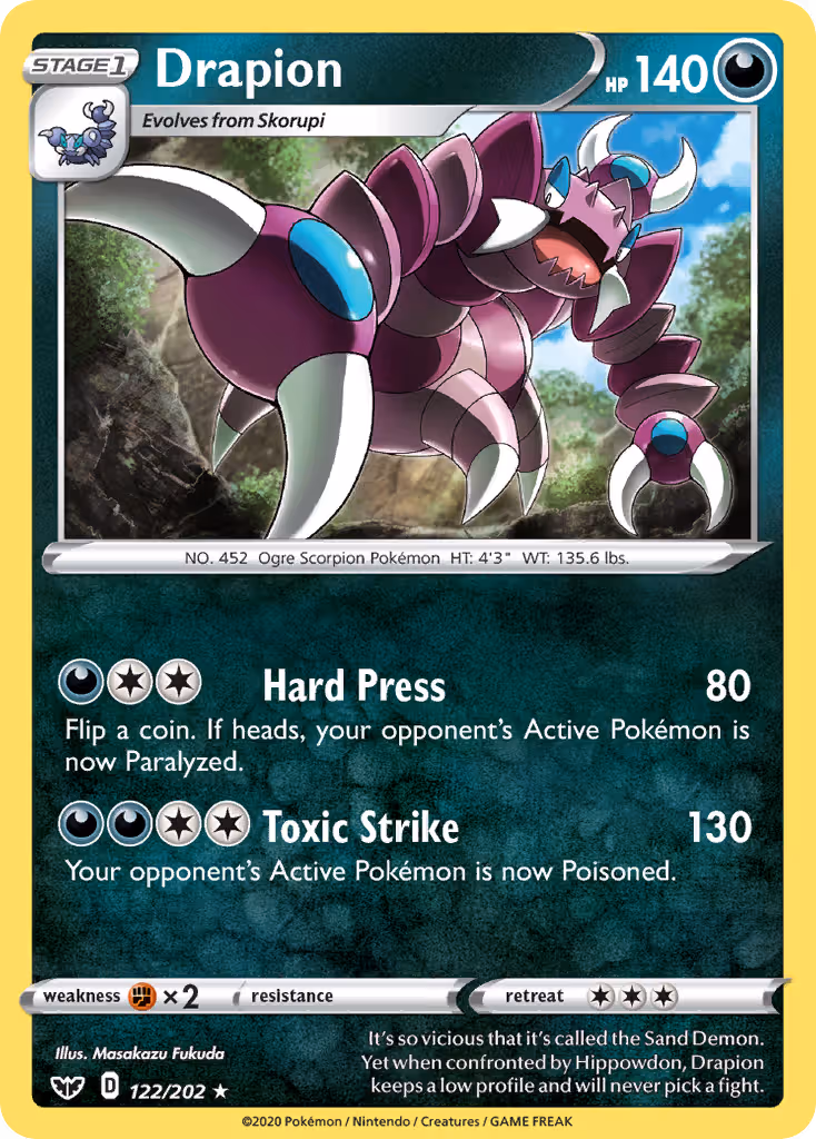 Drapion 122/202 Pokemon card