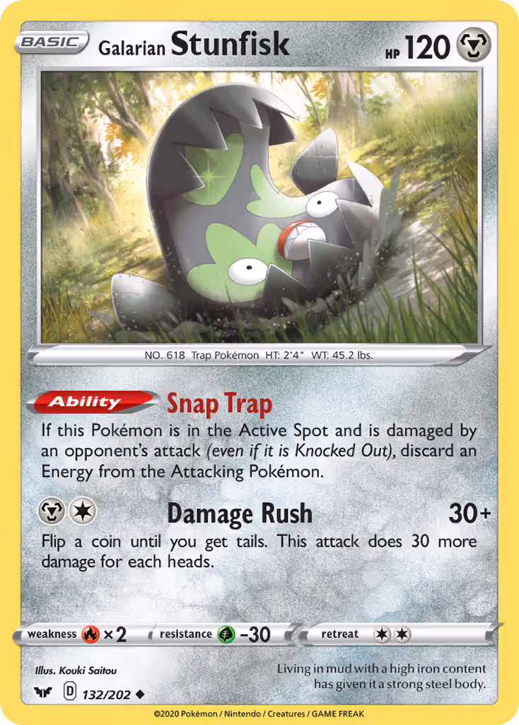 Galarian Stunfisk 132/202 Pokemon card