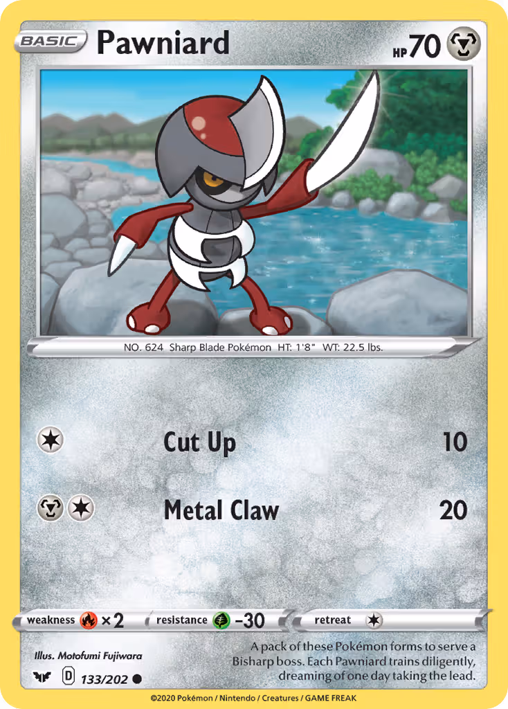 Pawniard 133/202 Pokemon card