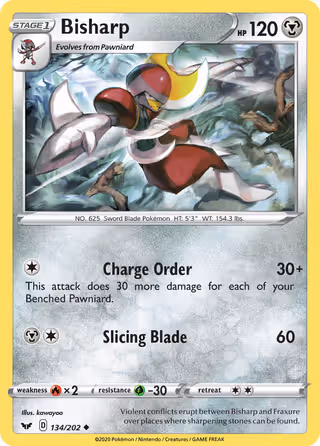 Bisharp 134/202 Pokemon card