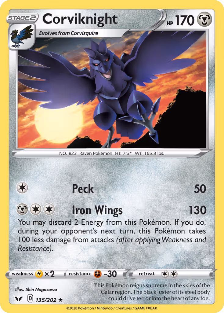 Corviknight 135/202 Pokemon card