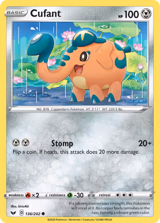Cufant 136/202 Pokemon card