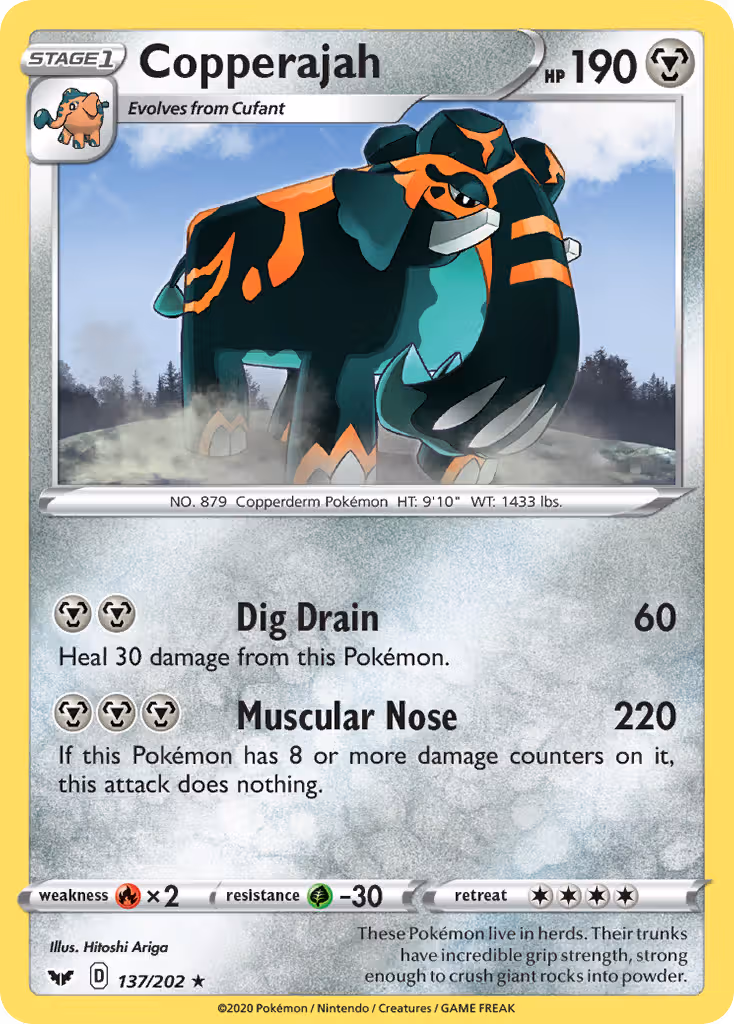 Copperajah 137/202 Pokemon card