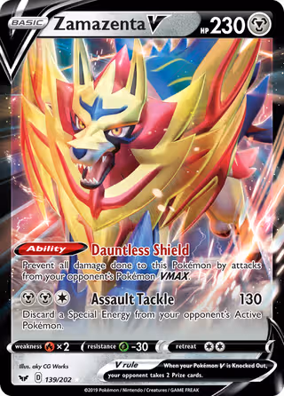 Zamazenta V 139/202 Pokemon card