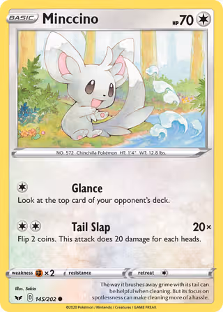 Minccino 145/202 Pokemon card