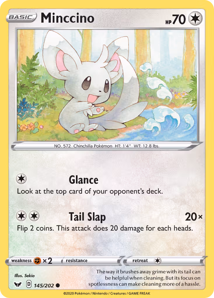 Minccino 145/202 Pokemon card