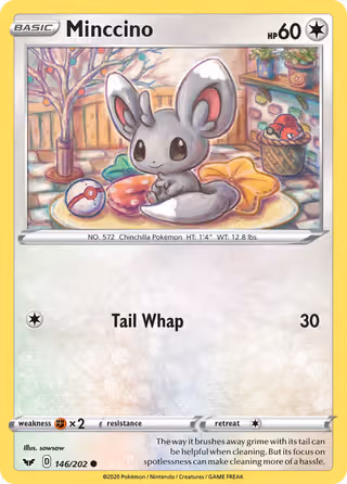 Minccino 146/202 Pokemon card