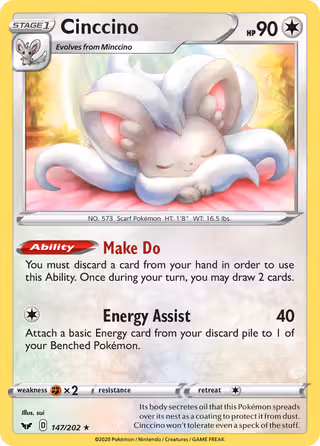 Cinccino 147/202 Pokemon card