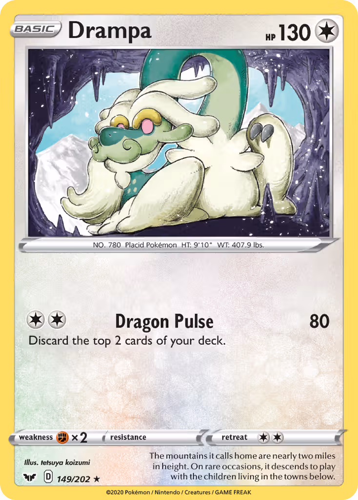 Drampa 149/202 Pokemon card