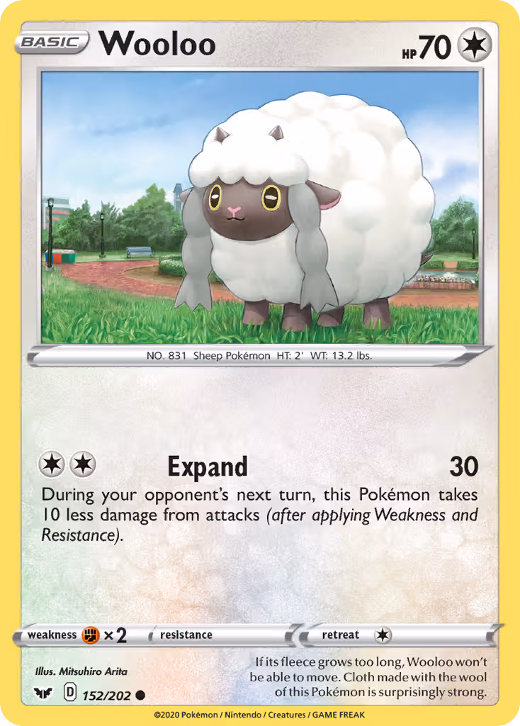 Wooloo 152/202 Pokemon card