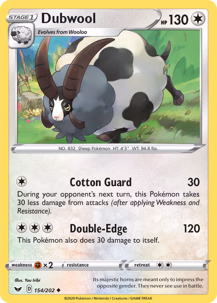 Dubwool 154/202 Pokemon card