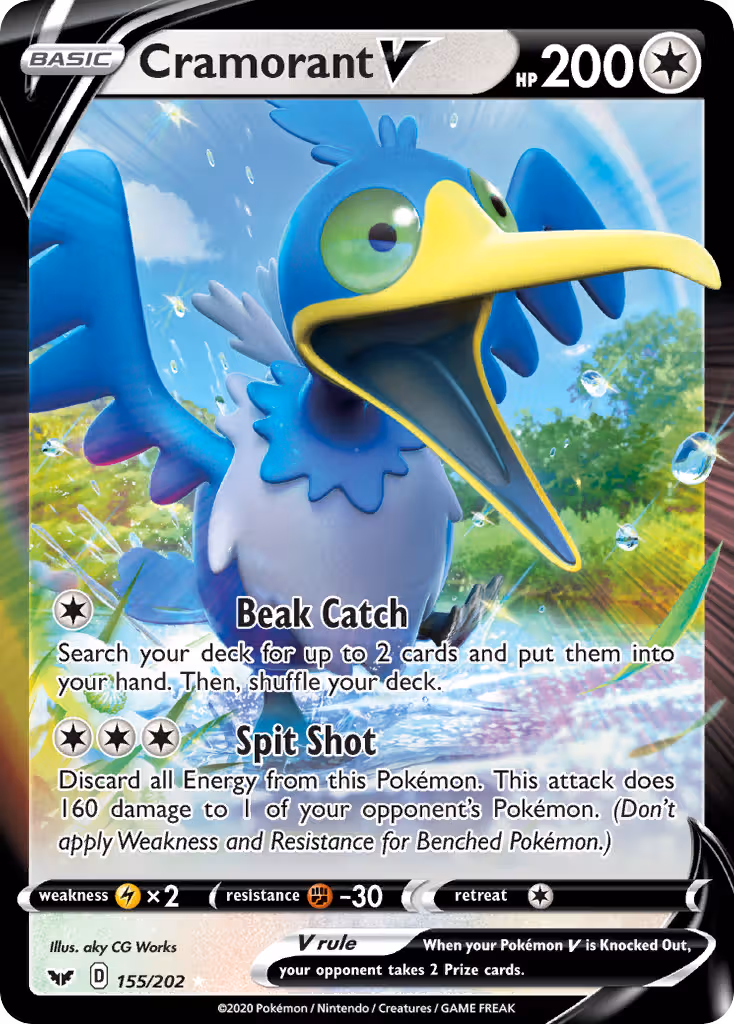Cramorant V 155/202 Pokemon card