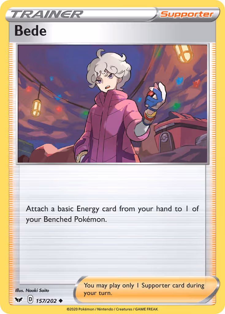 Bede 157/202 Pokemon card
