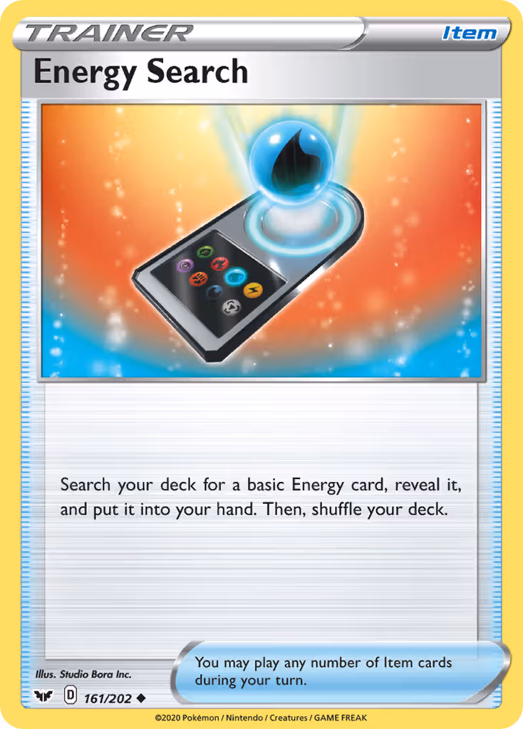 Energy Search 161/202 Pokemon card