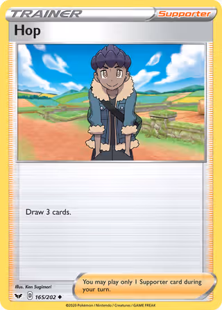 Hop 165/202 Pokemon card