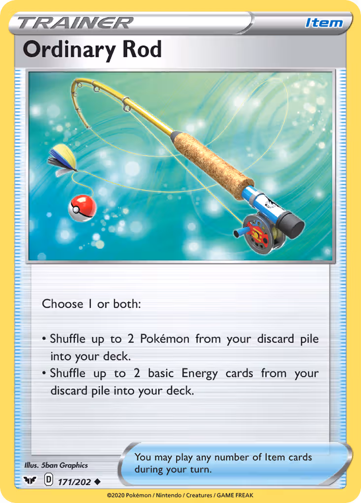 Ordinary Rod 171/202 Pokemon card