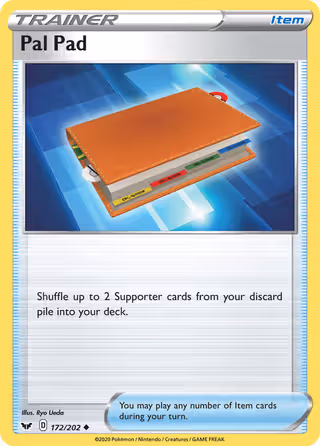 Pal Pad 172/202 Pokemon card