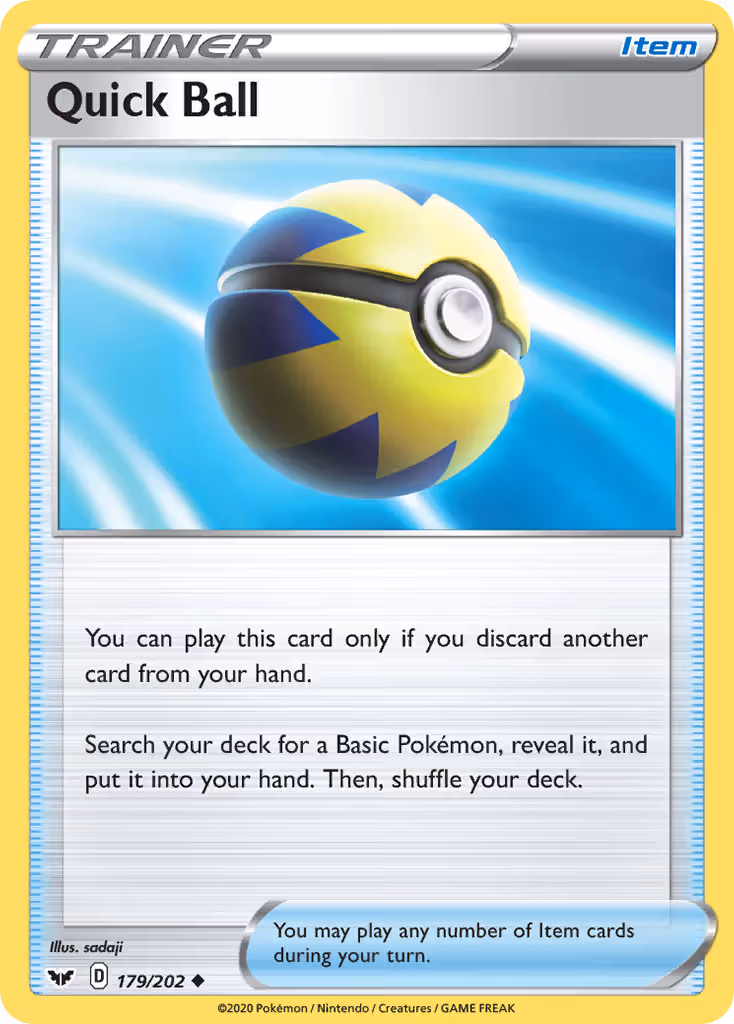 Quick Ball 179/202 Pokemon card