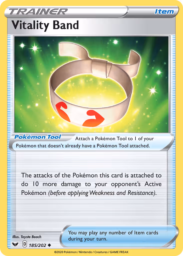 Vitality Band 185/202 Pokemon card
