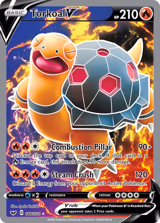 Torkoal V 188/202 Pokemon card